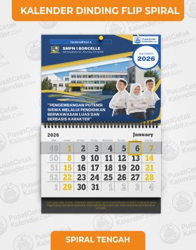 Kalender Dinding Model Flip Spiral Tengah