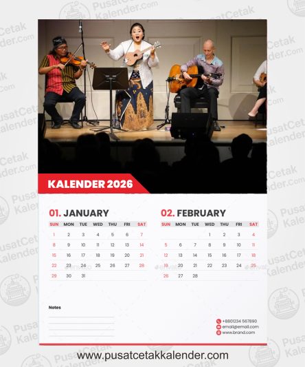 Desain Kalender Musik dan Seni