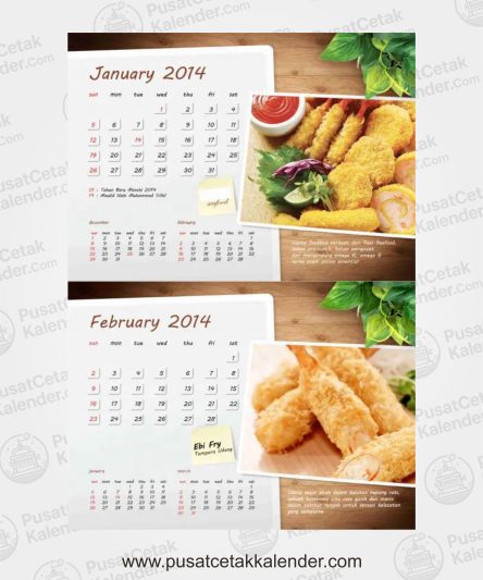 Desain Kalender Makanan dan Minuman
